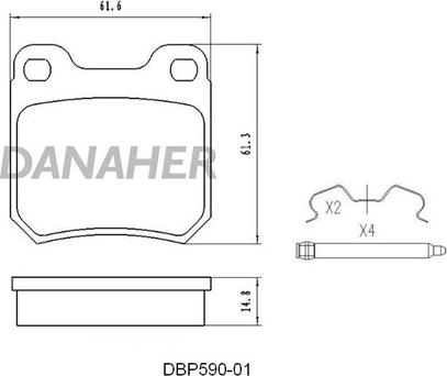 Danaher DBP590-01 - Set placute frana,frana disc aaoparts.ro