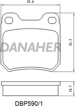 Danaher DBP590/1 - Set placute frana,frana disc aaoparts.ro