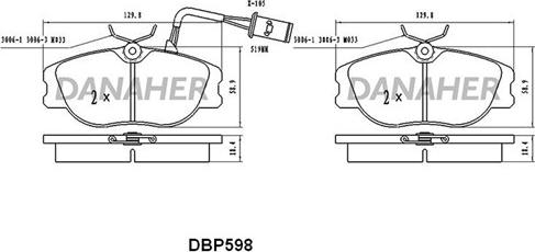 Danaher DBP598 - Set placute frana,frana disc aaoparts.ro