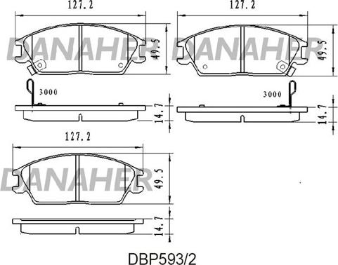 Danaher DBP593/2 - Set placute frana,frana disc aaoparts.ro