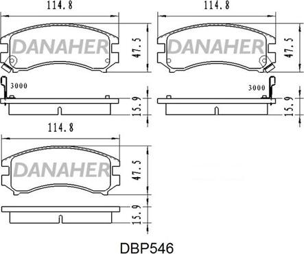 Danaher DBP546 - Set placute frana,frana disc aaoparts.ro