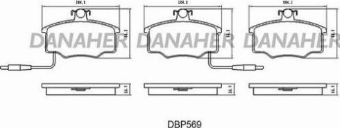 Danaher DBP569 - Set placute frana,frana disc aaoparts.ro