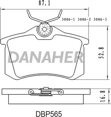 Danaher DBP565 - Set placute frana,frana disc aaoparts.ro