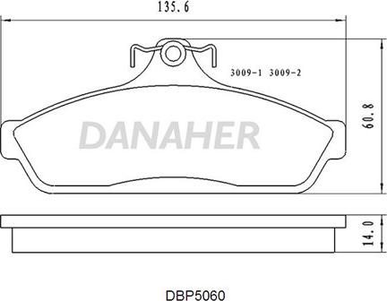 Danaher DBP5060 - Set placute frana,frana disc aaoparts.ro