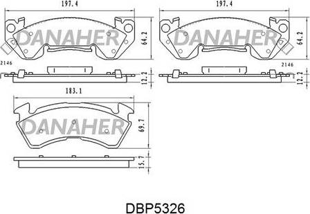 Danaher DBP5326 - Set placute frana,frana disc aaoparts.ro