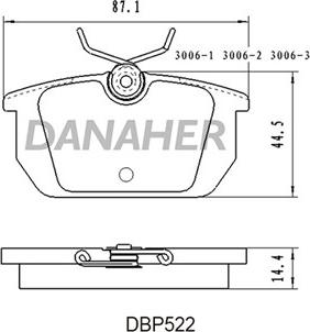 Danaher DBP522 - Set placute frana,frana disc aaoparts.ro