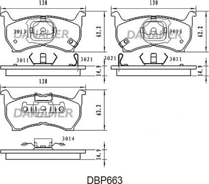 Danaher DBP663 - Set placute frana,frana disc aaoparts.ro