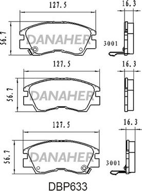 Danaher DBP633 - Set placute frana,frana disc aaoparts.ro