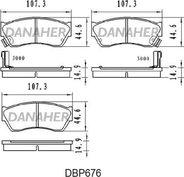 Danaher DBP676 - Set placute frana,frana disc aaoparts.ro