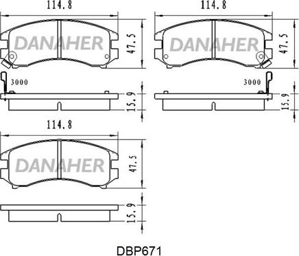 Danaher DBP671 - Set placute frana,frana disc aaoparts.ro