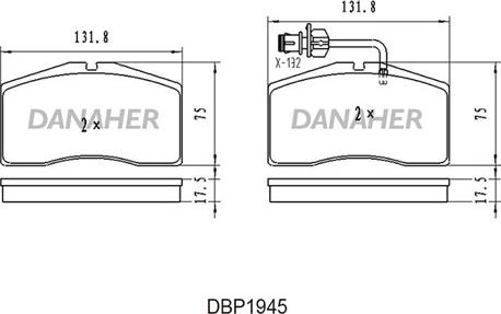 Danaher DBP1945 - Set placute frana,frana disc aaoparts.ro