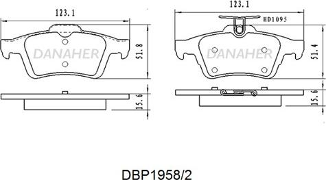 Danaher DBP1958/2 - Set placute frana,frana disc aaoparts.ro