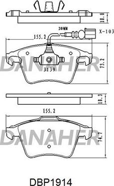 Danaher DBP1914 - Set placute frana,frana disc aaoparts.ro
