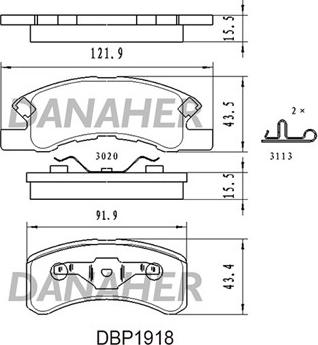 Danaher DBP1918 - Set placute frana,frana disc aaoparts.ro