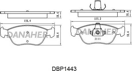Danaher DBP1443 - Set placute frana,frana disc aaoparts.ro