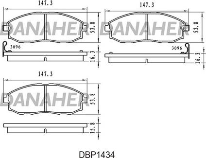 Danaher DBP1434 - Set placute frana,frana disc aaoparts.ro