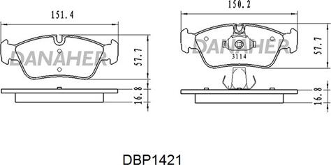 Danaher DBP1421 - Set placute frana,frana disc aaoparts.ro