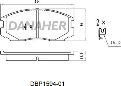 Danaher DBP1594-01 - Set placute frana,frana disc aaoparts.ro