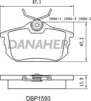 Danaher DBP1593 - Set placute frana,frana disc aaoparts.ro