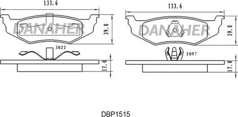 Danaher DBP1515 - Set placute frana,frana disc aaoparts.ro