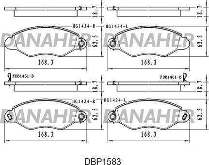 Danaher DBP1583 - Set placute frana,frana disc aaoparts.ro