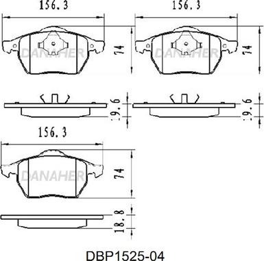 Danaher DBP1525-04 - Set placute frana,frana disc aaoparts.ro