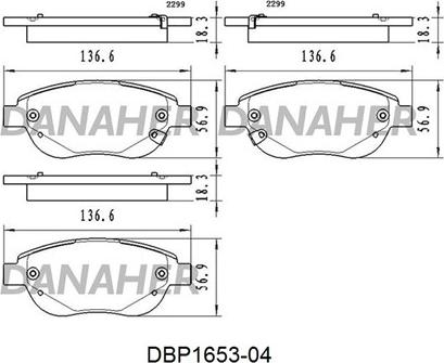 Danaher DBP1653-04 - Set placute frana,frana disc aaoparts.ro
