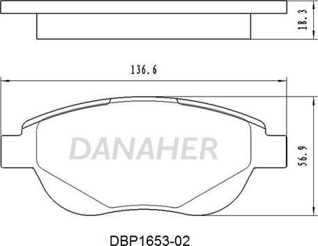 Danaher DBP1653-02 - Set placute frana,frana disc aaoparts.ro