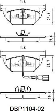Danaher DBP1104-02 - Set placute frana,frana disc aaoparts.ro