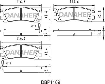 Danaher DBP1189 - Set placute frana,frana disc aaoparts.ro
