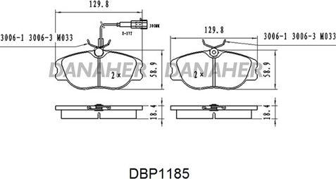 Danaher DBP1185 - Set placute frana,frana disc aaoparts.ro