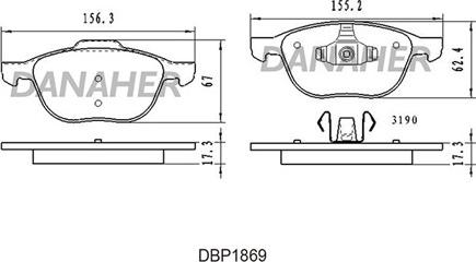 Danaher DBP1869 - Set placute frana,frana disc aaoparts.ro