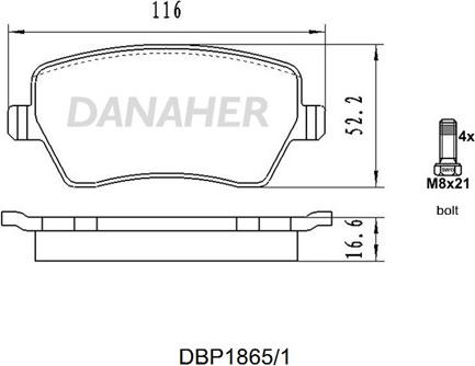 Danaher DBP1865/1 - Set placute frana,frana disc aaoparts.ro