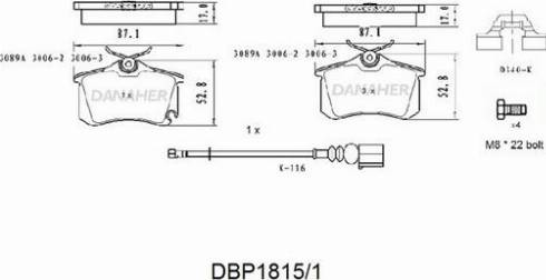 Danaher DBP1815/1 - Set placute frana,frana disc aaoparts.ro