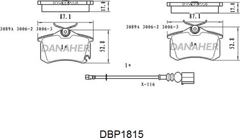 Danaher DBP1815 - Set placute frana,frana disc aaoparts.ro