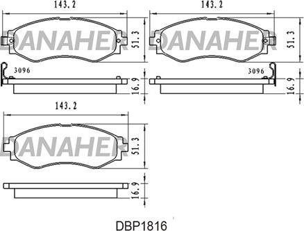 Danaher DBP1816 - Set placute frana,frana disc aaoparts.ro