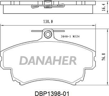 Danaher DBP1398-01 - Set placute frana,frana disc aaoparts.ro