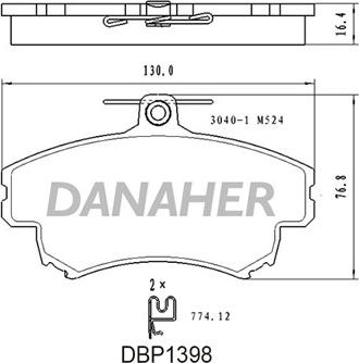 Danaher DBP1398 - Set placute frana,frana disc aaoparts.ro