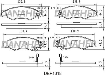 Danaher DBP1318 - Set placute frana,frana disc aaoparts.ro