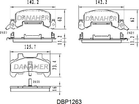 Danaher DBP1263 - Set placute frana,frana disc aaoparts.ro