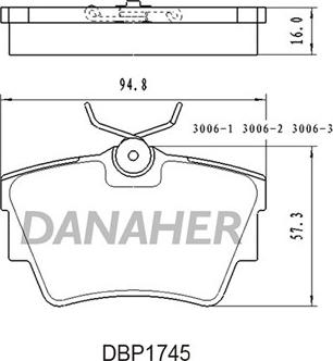 Danaher DBP1745 - Set placute frana,frana disc aaoparts.ro