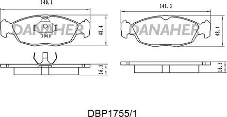Danaher DBP1755/1 - Set placute frana,frana disc aaoparts.ro