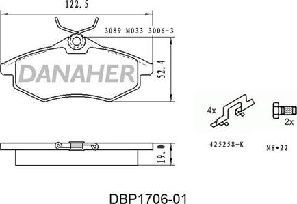 Danaher DBP1716-01 - Set placute frana,frana disc aaoparts.ro