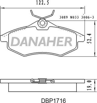 Danaher DBP1716 - Set placute frana,frana disc aaoparts.ro