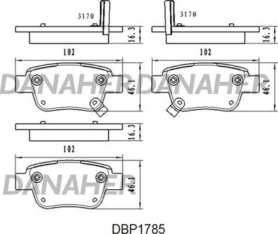 Danaher DBP1785 - Set placute frana,frana disc aaoparts.ro