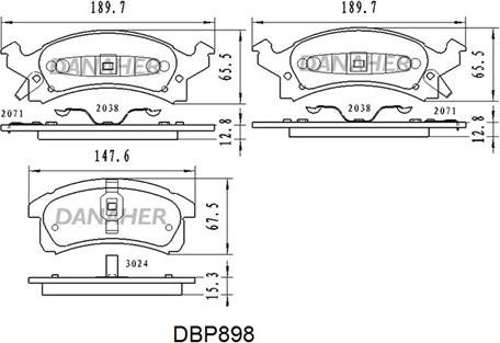 Danaher DBP898 - Set placute frana,frana disc aaoparts.ro