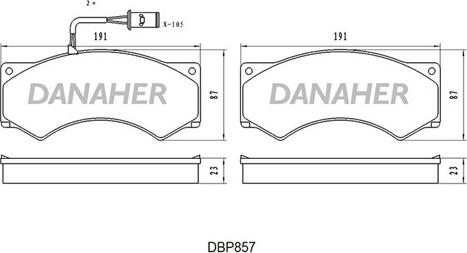 Danaher DBP857 - Set placute frana,frana disc aaoparts.ro