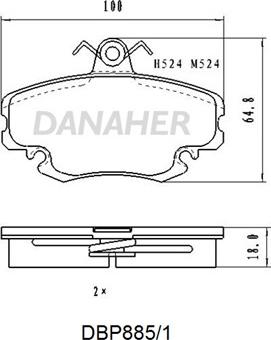 Danaher DBP885/1 - Set placute frana,frana disc aaoparts.ro