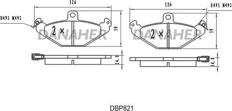 Danaher DBP821 - Set placute frana,frana disc aaoparts.ro