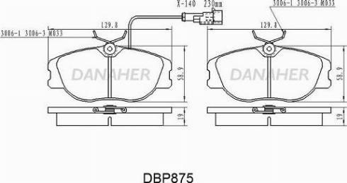 Danaher DBP875 - Set placute frana,frana disc aaoparts.ro